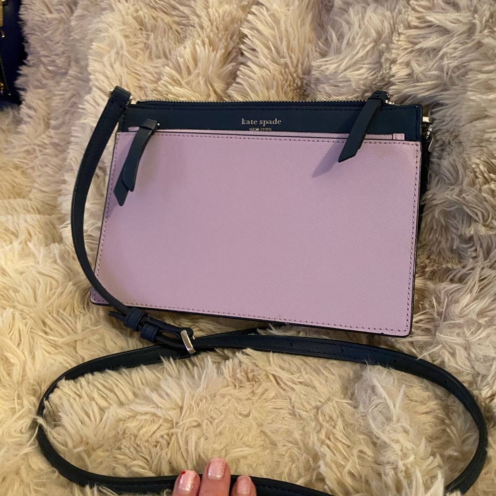 NWOT! Kate Spade lavender and navy Crossbody Bag
